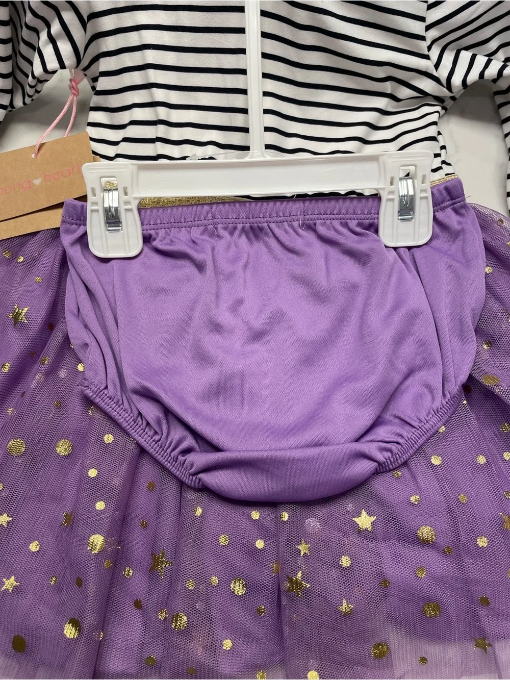 Young Hearts Girls Halloween Dress Tulle Skirt 24 months NWT Purple/Gold